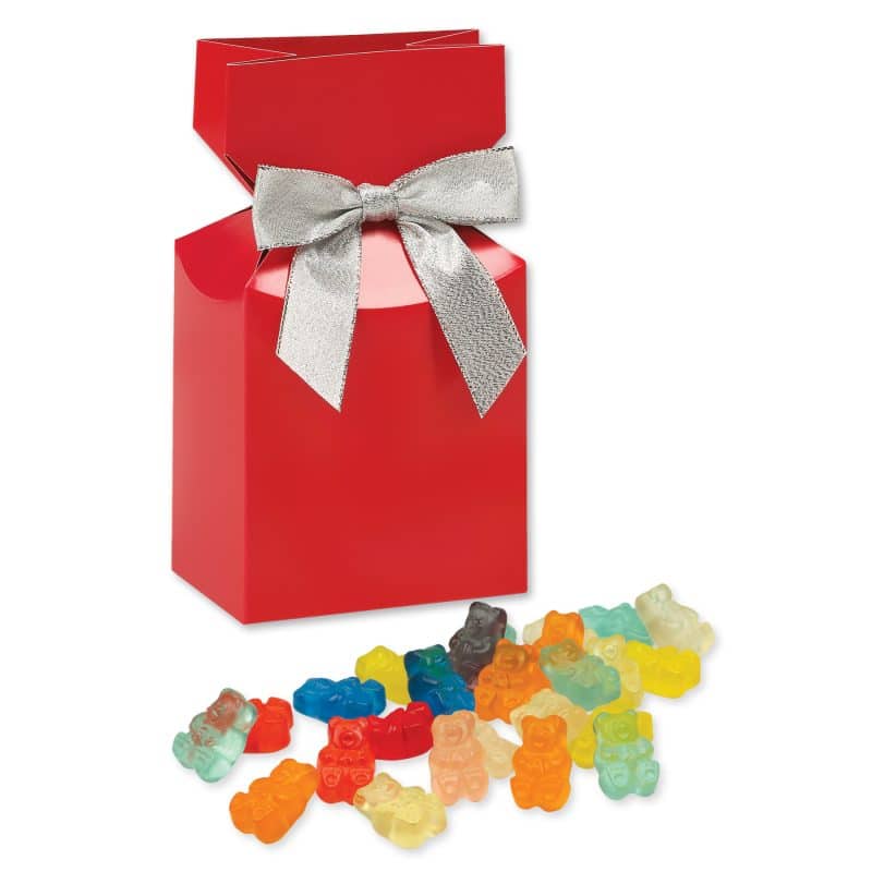 Custom Gummi Bears in Red Premium Delights Gift Box - 1