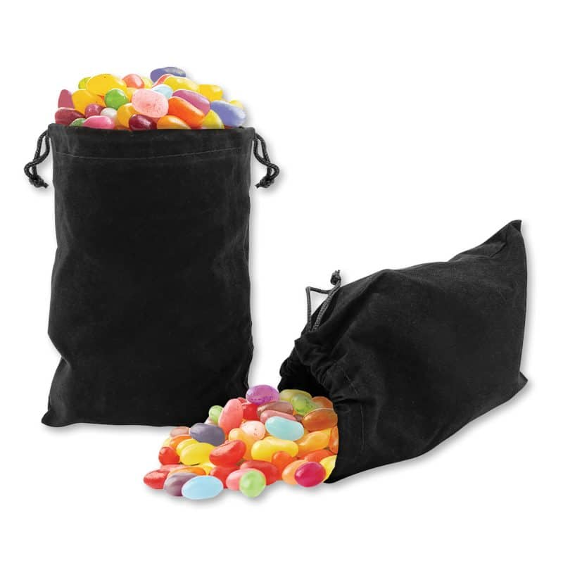 Custom Jelly Belly® Jelly Beans in Black Velour Gift Bag - 1