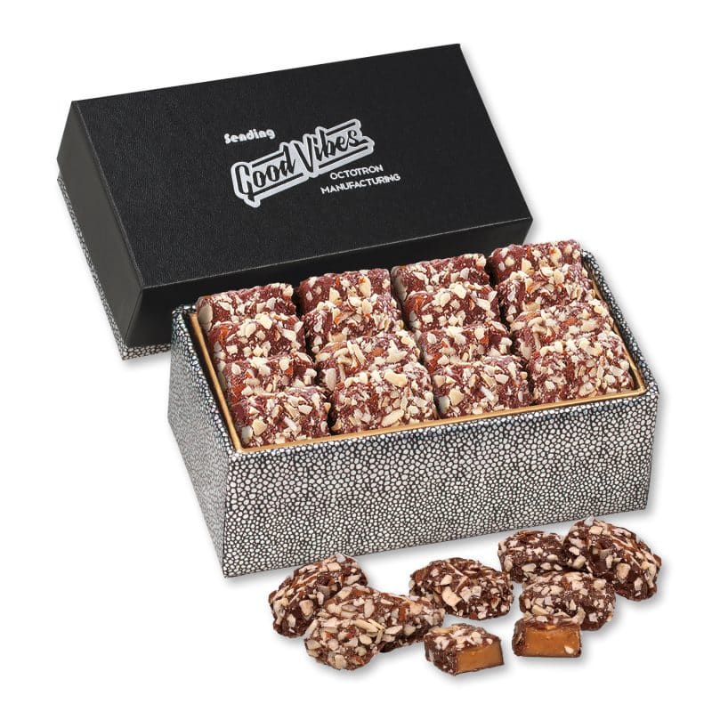 Custom Black & Silver Gift Box w/English Butter Toffee