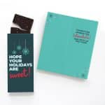Custom One Color Foil-Stamped Stock Holiday Sentiment Sweeter Cards with Sea Salt Caramel Chocolate Bar - 1