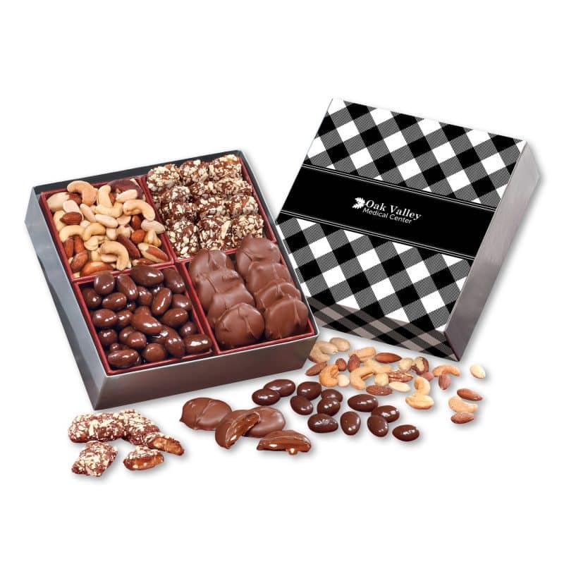 Custom Black Plaid Gift Box w/ Signature Assortment