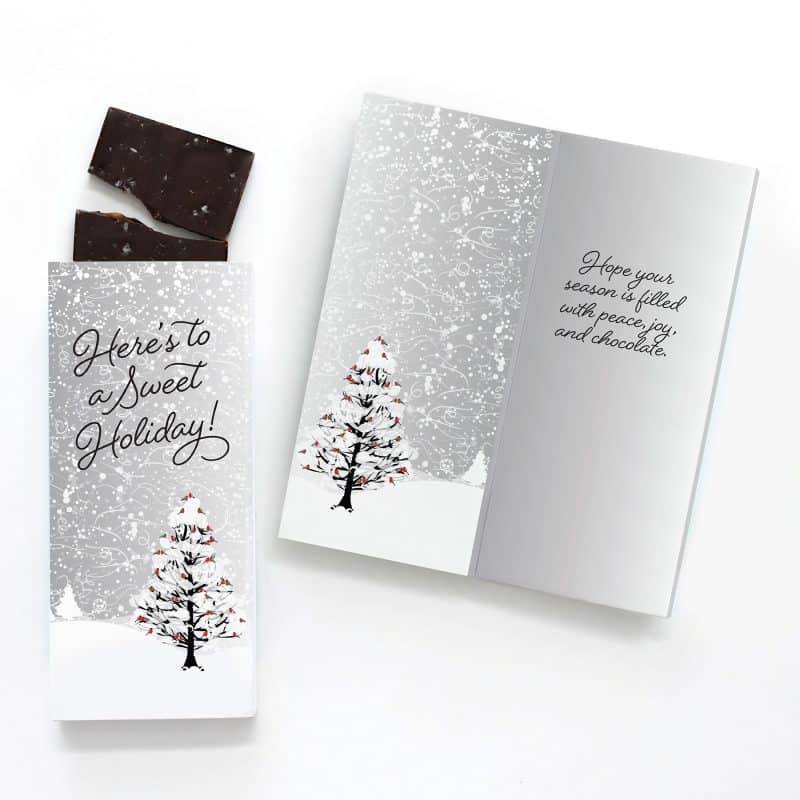 Custom One Color Foil-Stamped Stock Cardinals Sweeter Cards with Sea Salt Caramel Chocolate Bar - 1