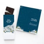 Custom One Color Foil-Stamped Stock Holiday Sentiment Sweeter Cards with Sea Salt Caramel Chocolate Bar