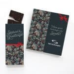 Custom One Color Foil-Stamped Stock Pine Boughs & Berries Sweeter Cards with Sea Salt Caramel Chocolate Bar
