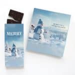 Custom One Color Foil-Stamped Stock Snowman Sweeter Cards with Sea Salt Caramel Chocolate Bar - 1