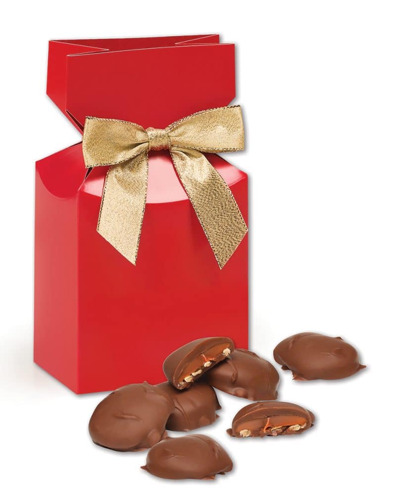 Custom Red Gift Box w/Caramel Pecan Clusters - 1