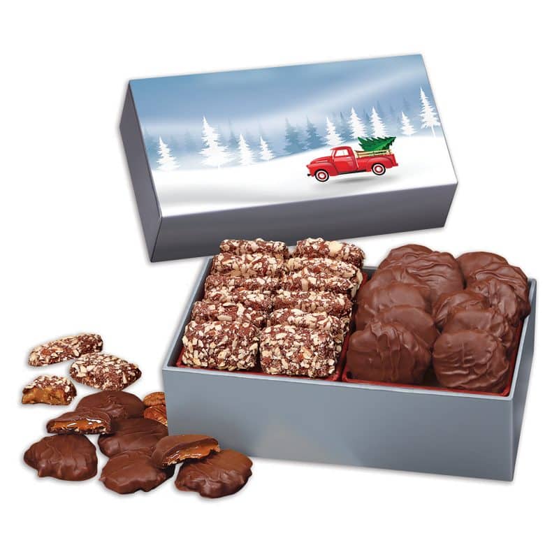 Custom Red Truck Gift Box w/Toffee & Pecan Clusters - 1