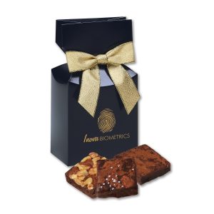 Custom Gourmet Brownies in Navy Premium Delights Gift Box