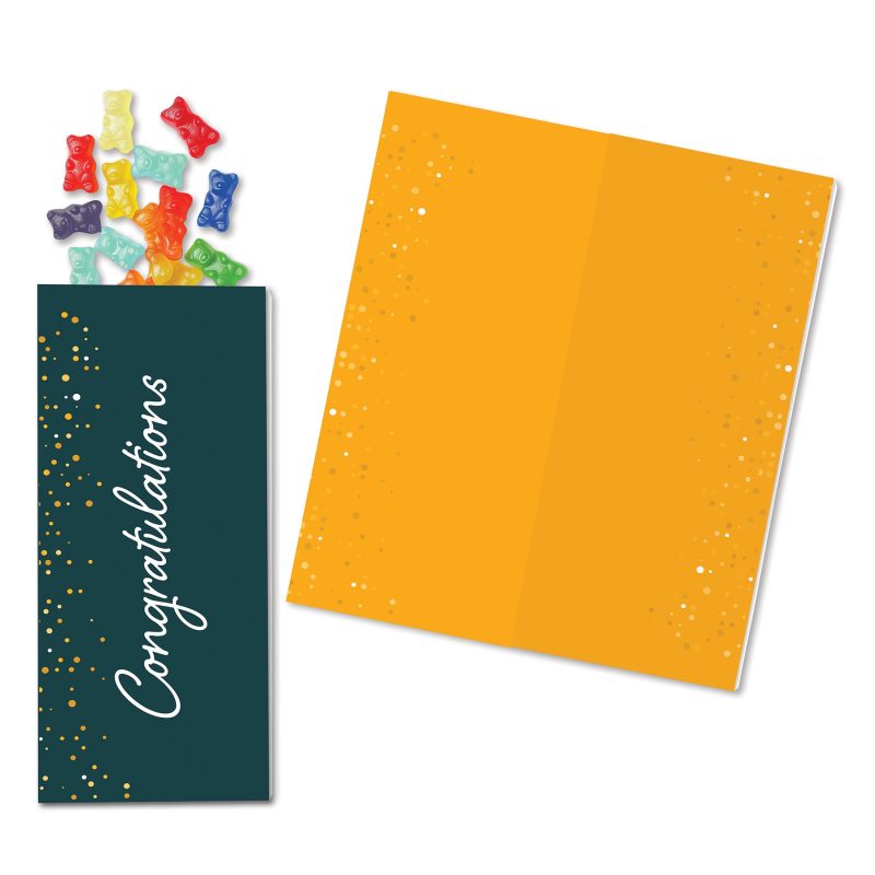 Custom One Color Foil-Stamped Stock Congratulations Sweeter Cards with Albanese® Gummi Bears - 1