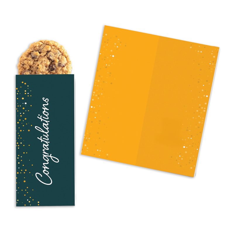 Custom One Color Foil-Stamped Stock Congratulations Sweeter Cards with Oatmeal Raisin Cookies - 1