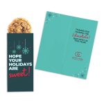 Custom One Color Foil-Stamped Stock Holiday Sentiment Sweeter Cards with Oatmeal Raisin Cookies