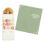 Custom One Color Foil-Stamped Stock Holiday Sentiment Sweeter Cards with Oatmeal Raisin Cookies - 1