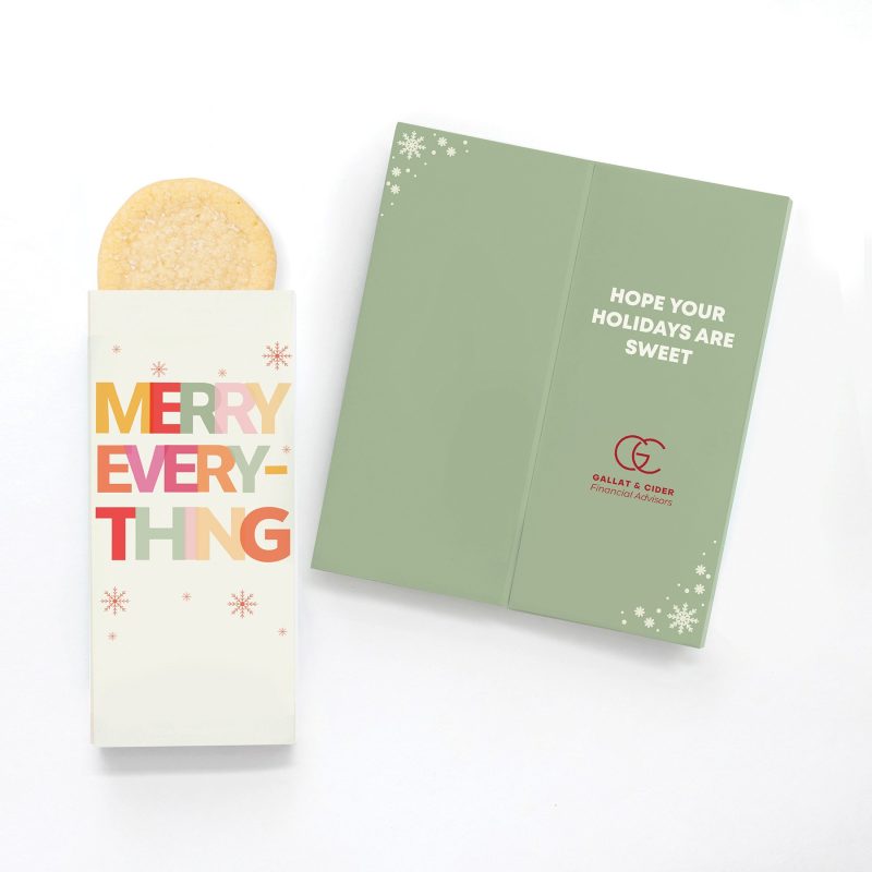 Custom One Color Foil-Stamped Stock Holiday Sentiment Sweeter Cards with Sugar Cookies