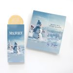 Custom One Color Foil-Stamped Stock Snowman Sweeter Cards with Sugar Cookies
