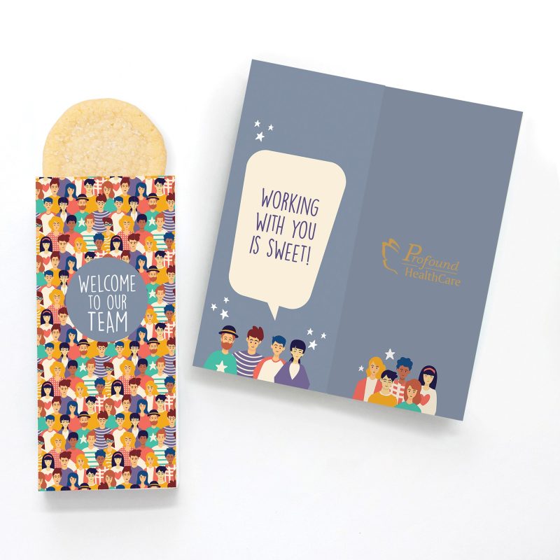 Custom One Color Foil-Stamped Stock Welcome Sweeter Cards with Sugar Cookies