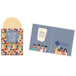 Custom One Color Foil-Stamped Stock Welcoming Mini Sweeter Card with Single Sugar Cookie