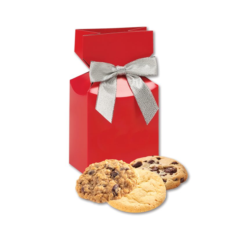 Custom Homestyle Cookies in Red Premium Delights Gift Box - 1