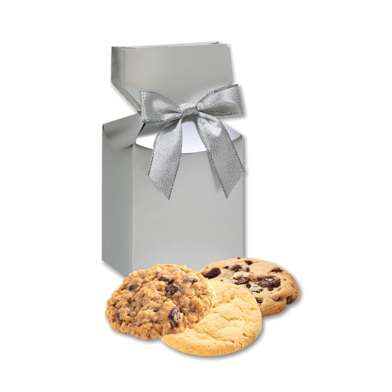 Custom Homestyle Cookies in Silver Premium Delights Gift Box - 1