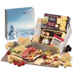 Custom Shelf Stable Snack Lover's Gift Box with Blue Snowman Sleeve