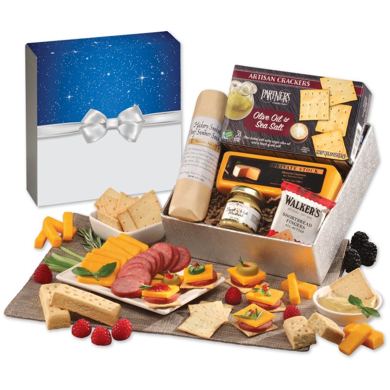 Custom Snack Lover's Gift Box with Bow Sleeve - 1