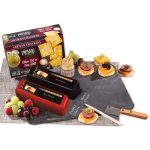 Custom Genuine Slate Serving Plate with Shelf Stable Wisconsin Cheese - 1