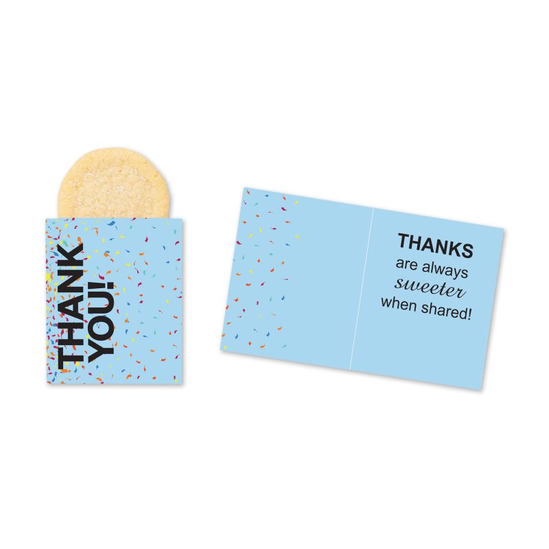Custom One Color Foil-Stamped Stock Gratitude Mini Sweeter Card with Single Sugar Cookie - 1