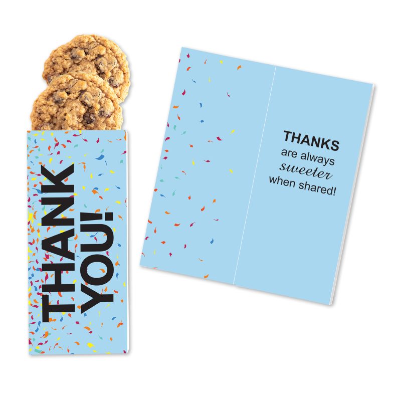 Custom One Color Foil-Stamped Stock Gratitude Sweeter Cards with Oatmeal Raisin Cookies - 1