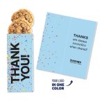 Custom One Color Foil-Stamped Stock Gratitude Sweeter Cards with Oatmeal Raisin Cookies