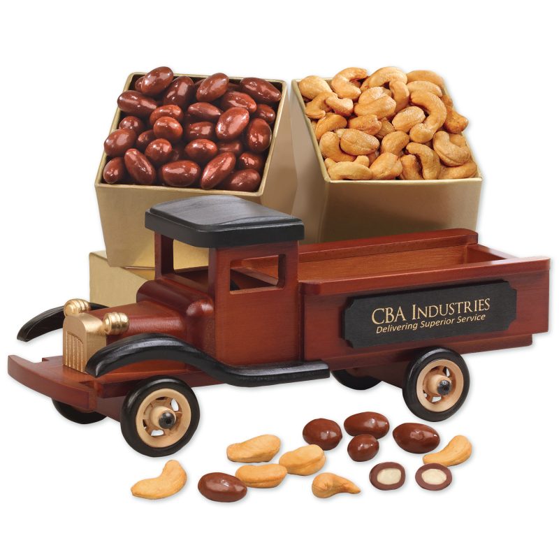 Vintage-Pick-up-Truck-with-Fancy-Cashews-Chocolate-Almonds-TR3220 Custom Vintage Pick-up Truck with Fancy Cashews & Chocolate Almonds