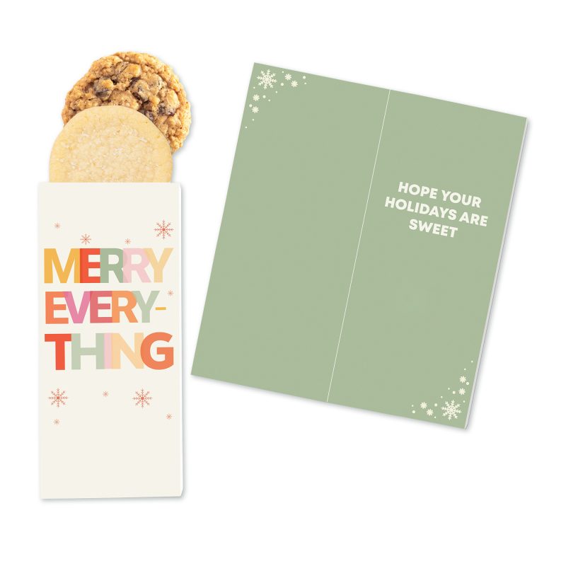 Custom One Color Foil-Stamped Stock Holiday Sentiment Sweeter Cards with Homestyle Cookie Duo - 1