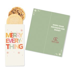 Custom One Color Foil-Stamped Stock Holiday Sentiment Sweeter Cards with Homestyle Cookie Duo
