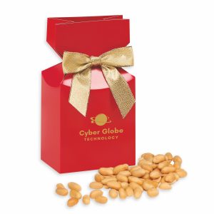 Custom Virginia Peanuts in Red Premium Delights Gift Box