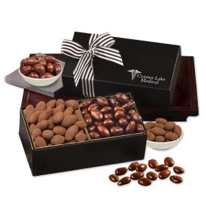 Custom Chocolate Splendor with Milk Chocolate and Cocoa Dusted Almonds