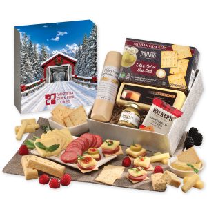 Custom Shelf Stable Snack Lover's Gift Box with Snow-covered Bridge Sleeve