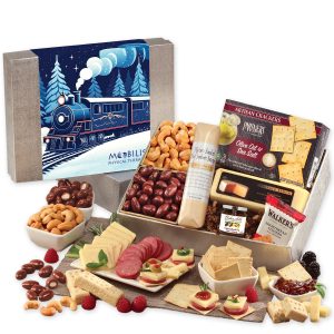 Custom Shelf Stable Snacking Smorgasbord with Holiday Train Sleeve
