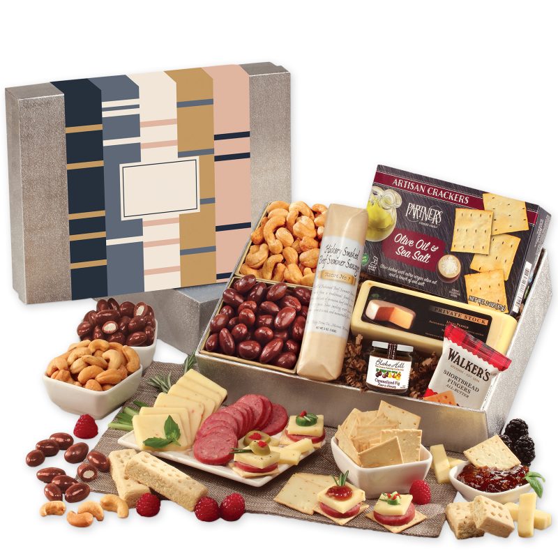 Custom Shelf Stable Snacking Smorgasbord with Squares & Lines Sleeve - 1