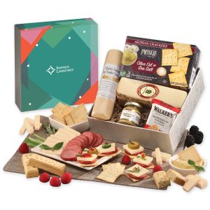 Custom Snack Lover's Gift Box with Green Geometric Sleeve