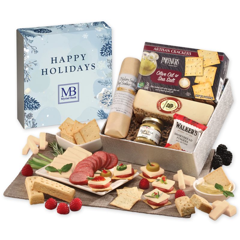 Snack-Lovers-Gift-Box-with-Happy-Holidays-Sleeve-SLS904HHP Custom Snack Lover's Gift Box with Happy Holidays Sleeve