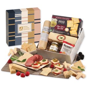 Custom Snack Lover's Gift Box with Squares & Lines Sleeve