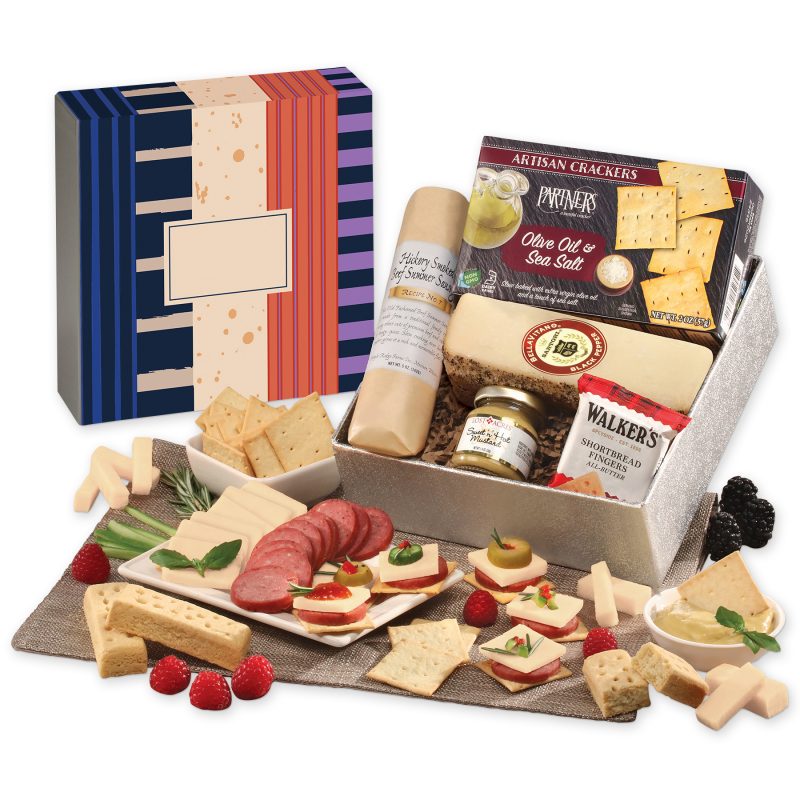 Custom Snack Lover's Gift Box with Stripes & Splatter Sleeve - 1