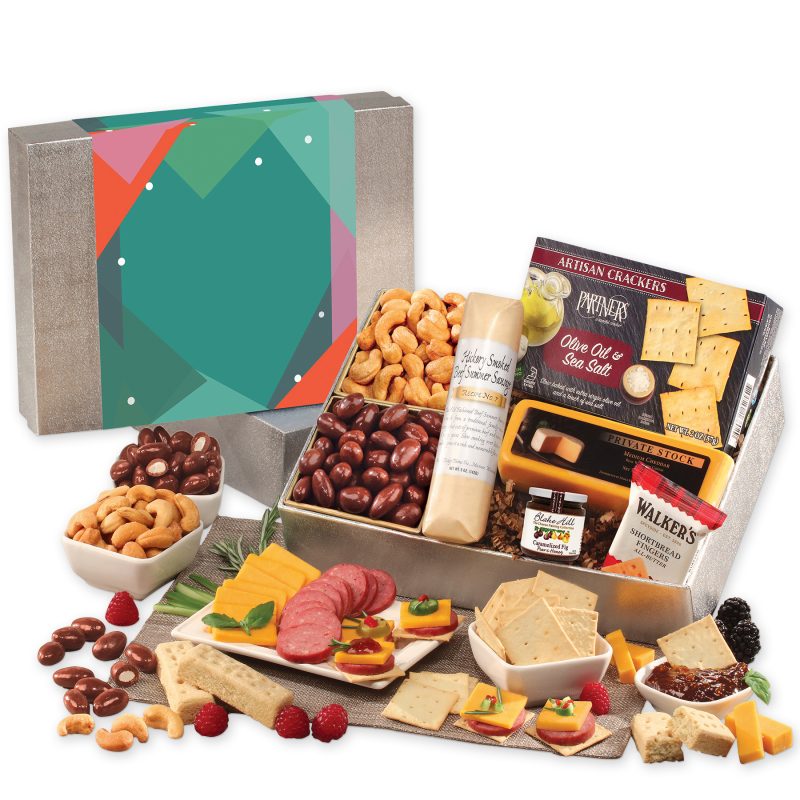 Custom Snacking Smorgasbord with Green Geometric Sleeve - 1