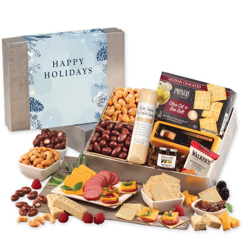 Custom Snacking Smorgasbord with Happy Holidays Sleeve - 1