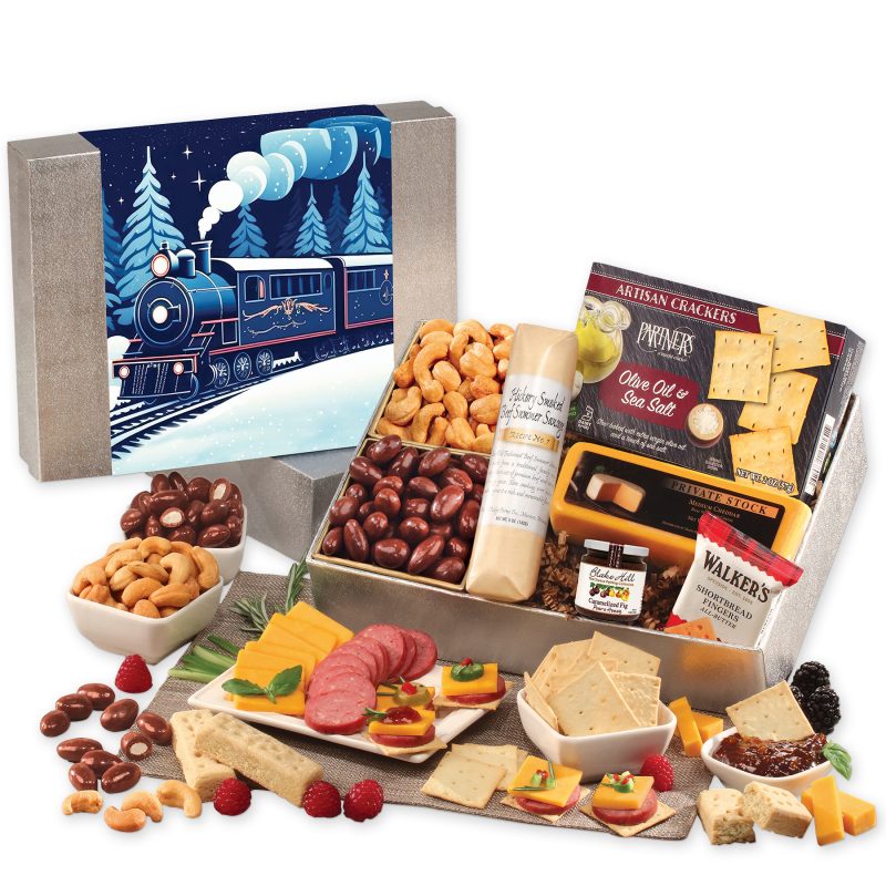 Custom Snacking Smorgasbord with Holiday Train Sleeve - 1
