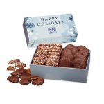 Custom Toffee & Pecan Clusters in Gift Box with Happy Holidays Sleeve