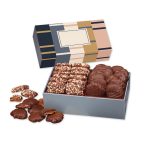 Custom Toffee & Pecan Clusters in Gift Box with Squares & Lines Sleeve - 1